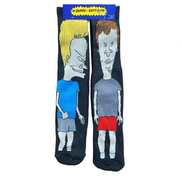 Beavis and ButtHead Unisex Socks Size 6-12 Colorful Crew Socks One Pair Soft - Picture 9 of 9